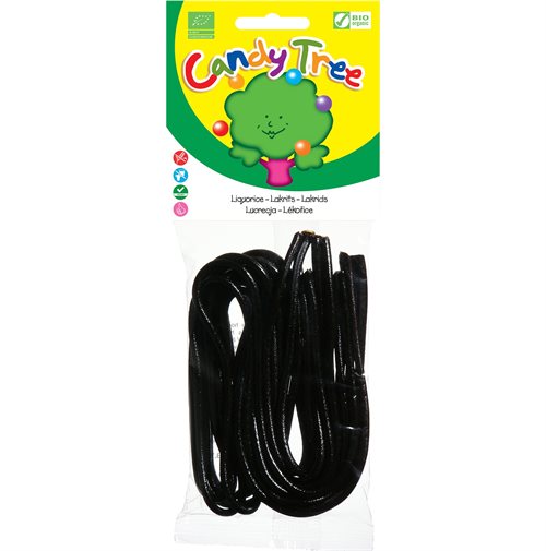 Snørebånd sød lakrids 75g Øko Glutenfri Candy Tree
