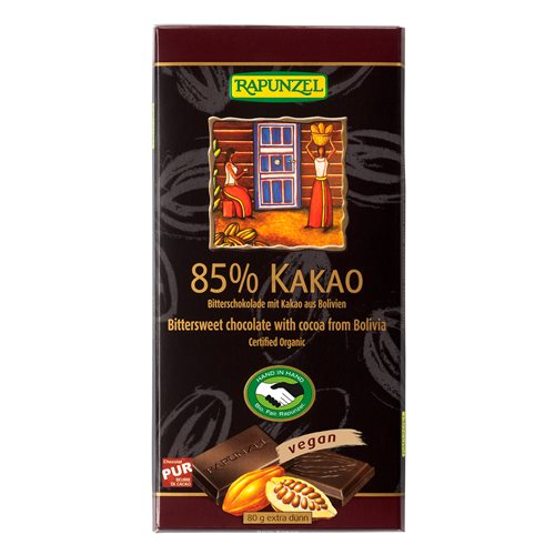 Økologisk og vegansk mørk chokolade med 85% kakao | Biogan